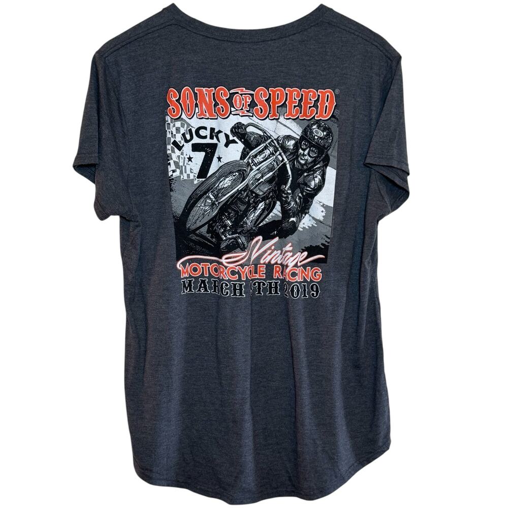 Billy Lane 2019 Sons of Speed Vintage Motorcycle Racing Womens 2XL Gray T-Shirt